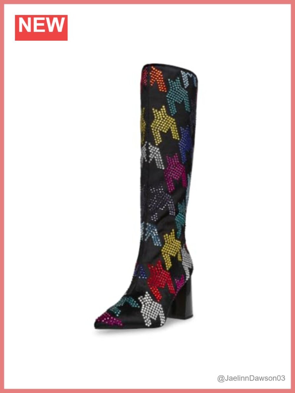 Knee High Boots Pointed Toe Block Heel Zip Closure Fall